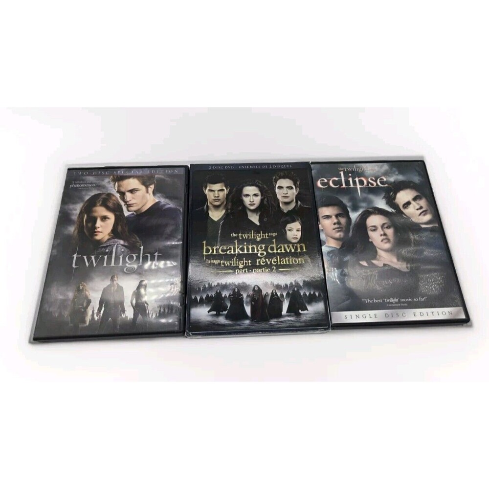 Twilight Saga DVDs Twilight Breaking Dawn (NEW) Eclipse DVD Lot Set Of 3 Movies